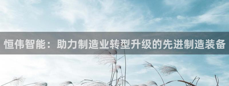 天辰娱乐平台：恒伟智能：助力制造业转型升级的先进制造装备